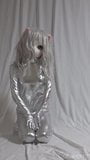 Silver Zentai Kigurumi Cat Cumming snapshot 1