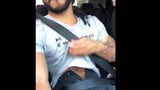 Black gay guy jerking off in the bla bla car snapshot 1