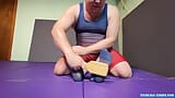 Mature man Gigglemeister wrestled and tickled by chubby bear snapshot 9