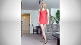 Crossdresser Sissy in red Negligee snapshot 8