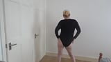 Wife posing in sexy black Leotard snapshot 2