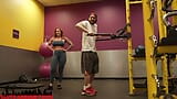 Personal trainer gives private lessons to guy at gym snapshot 3