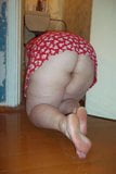 Fat housewife without panties washes the floors. Photo. snapshot 1