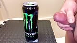 Small Penis Shooting a Load On An Empty Monster s Can - Hard Cumshot snapshot 4