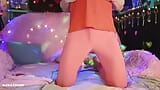 Trans-girl Wetting Herself in Coral-red Pants and Blouse. snapshot 3