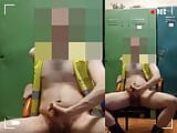 Security Guard strip in work locker room and cum snapshot 10