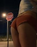 SEXY Fem Body! Ridiculously short shorts! Busy street corner snapshot 5