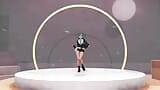 Blue Archive Yuuka Undress Dance Hentai Playboy Suit Mmd 3D Warna Rambut Biru jelas Edit Smixix snapshot 5