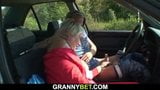 Guy doggy-fucks very old blonde granny roadside snapshot 11