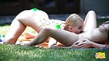 The Perfect Blonde Plays Outside with Her Sweet Friend Kissing Her Big Ass snapshot 9