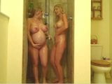 Two Lesbian Blondes One Pregnant Shower Together snapshot 13