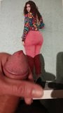 Cumtribute on big ass in pink jeans snapshot 3