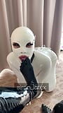 White rubber doll licks toes snapshot 2