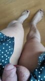 Showing legs, cock and black nails snapshot 2