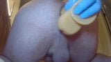 Riding TWO 10 inch dildos... surprise gape for daddy at end. Inflatable plug gets me sooo wide open snapshot 3