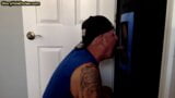 Gloryhole Mature DILF blowing and tugging hard shaft snapshot 2