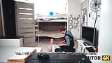 TUTOR4K. Stud lies down on the floor and tutor sucks cock before sex snapshot 8