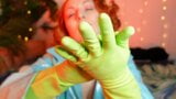 green gloves - household latex gloves fetish - ASMR video free fetish clip snapshot 6