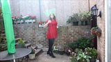 Alison in her red dress and pantyhose - more spunk snapshot 4