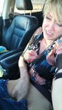 MILF masturbates in parking lot snapshot 9